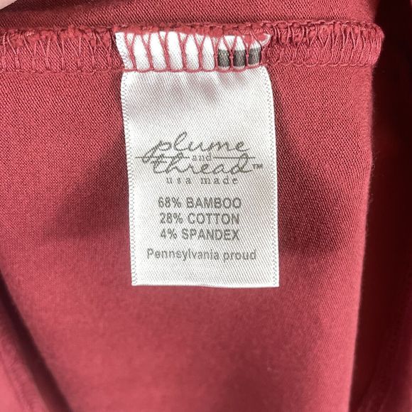 Plume & Thread Deep Brick Red Long Sleeve Basic Top T-Shirt Womens 4 XL NEW - Picture 5 of 5